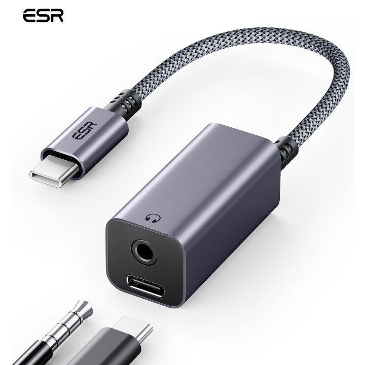 esr 2 in 1 usb c pd headphone jack adapter