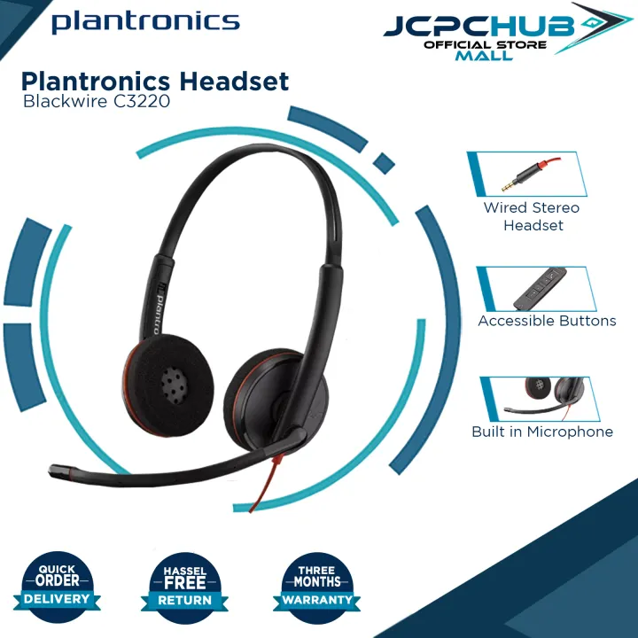 Plantronics Blackwire C3220 Usb Headset Noise Canceling Microphone With Wideband Audio Usb