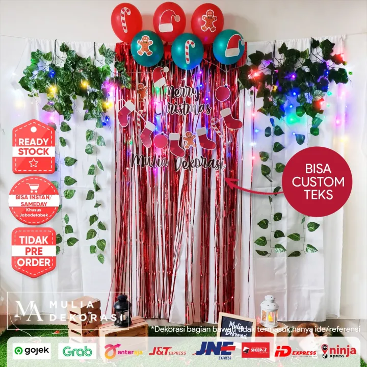 Dekorasi Backdrop Pesta Natal Photobooth Paket Merry Christmas Natal Tahun Baru Christmas | Lazada Indonesia