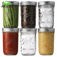 Polocat Jars with Airtight Lids Wide Mouth Standard Mouth Glass Container for Canning Preserving Meal Prep Oats Jam Jelly