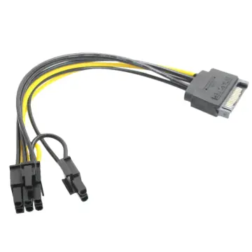 Monoprice SATA Cable - 0.67 Feet - Black | SATA 15pin to 6pin PCI Express  Card Power Cable