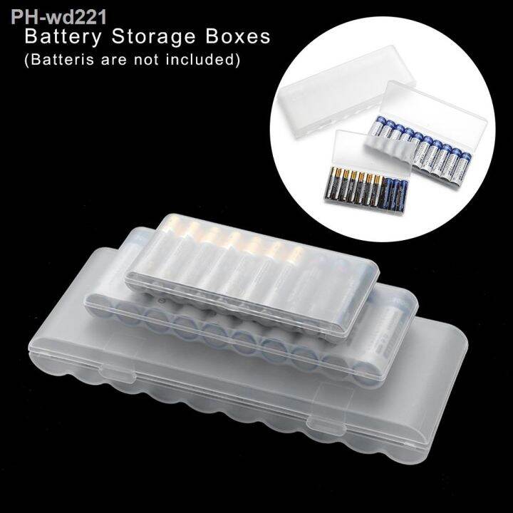 10-slot-white-plastic-battery-storage-box-hard-container-holder-case-for-aaa-aa-18650-transparent-battery-organizer-accessories