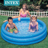 [COD]INTEX58426 สระว่ายน้ำสีฟ้าคริสตัลสระว่ายน้ำเป่าลมสำหรับครอบครัวสระว่ายน้ำสามห่วงสีฟ้าสระว่ายน้ำสำหรับเด็ก Christmas Gift