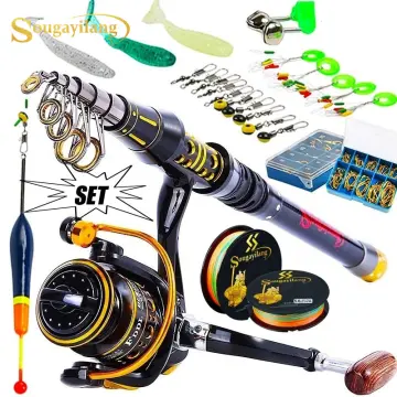 Sougayilang Fishing Set Solid Rod 1.8m 2.1m Ultralight Super Soft High  sensitivity Fishing Rod with 500 or 1000 Series Spinning Fishing Reel  Fishing Combo for Pond Stream River Lake