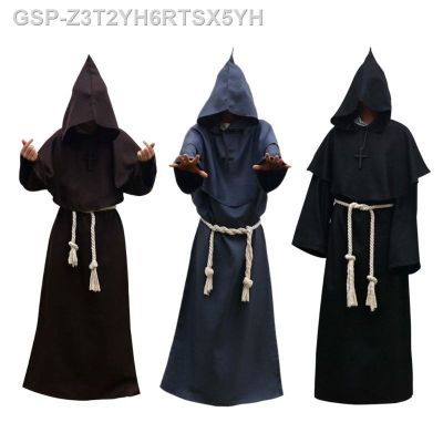 ประจวบคีรีขันธ์เสื้อคลุมฮาโลวีน Unisex Com Capuz Manto Traje Cosplay Monge Terno Adlo TO Rpg Decoração Roupas