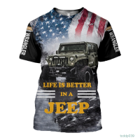 New！2023！T-shirt Kasual Baru Tidur pendek Bulan leher Fashion Jeep Wrangler Print 3D High quality products （Freeprinting of names）