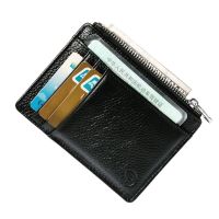 Genuine Leather Card Holder for Men Women Zipper Card Wallet Credit Cards Bag Male Lady Money Cash Clips Bank Cards Case Card Holders