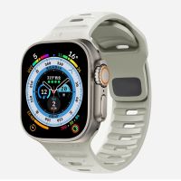 สายซิลิโคนสำหรับสายคาด Apple Watch 44มม. 40มม. 45มม. 41มม. 49มม. 42มม. 38มม. 44 45มม. สายรัดข้อมือ IWatch Series 7 Se 3 4 5 6 8