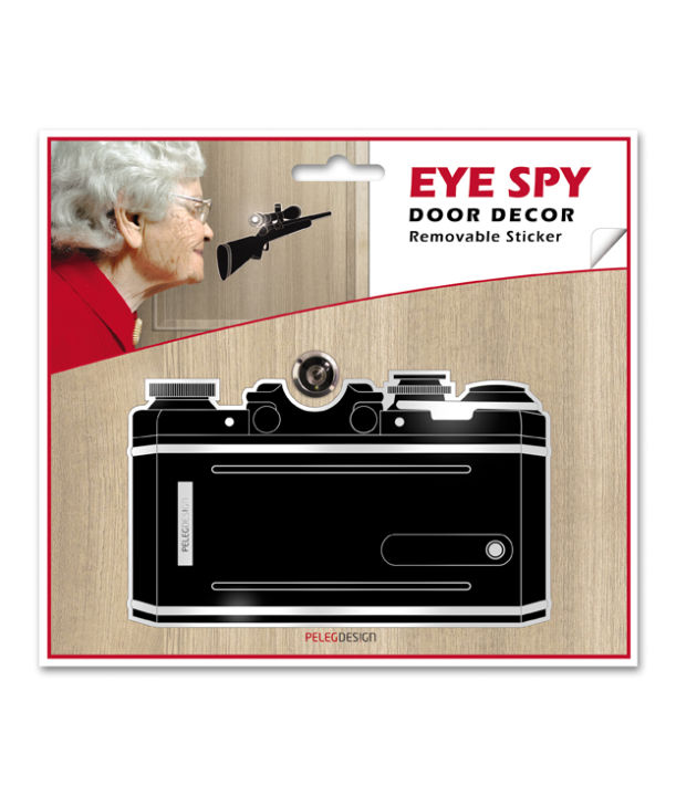 peleg-design-eye-spy-camera-door-peephole-sticker-สติ๊กเกอร์ติดตกแต่งช่องตาแมวประตูบ้าน-ลายกล้องถ่ายรูป-สีดำ