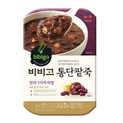 ข้าวต้มถั่วแดงเกาหลี cj bibigo sweet red bean porridge 280g (통단팥죽)