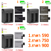 แบตเตอรี่กล้องแอคชั่นแคม พร้อมเเท่นชาร์จ Dual NANOTECH