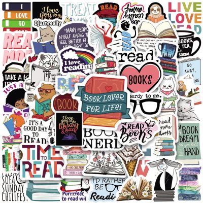 10/30/50PCS Book Reading Stickers For Notebook Diary Motorcycle Skateboard Computer Decal Cartoon Luggage Graffiti Sticker Stickers Labels