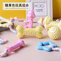 【cw】 Toys Wholesale Cotton String Cloth Strip Collection Dog Bite Toy TPR Material Bite-Resistant Molar ！