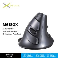 DELUX M618GX เมาส์แนวตั้งไร้สาย 6 ปุ่ม 800/1200/1600 dpi ออปติคอลเมาส์สำนักงานสำหรับ PC แล็ปท็อป