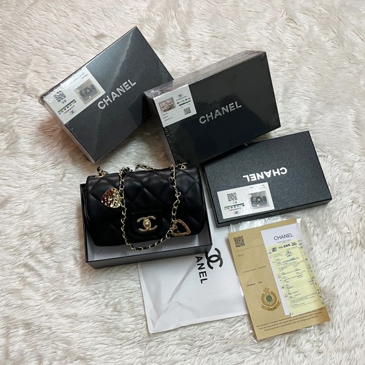 กระเป๋า-chanel-คลาสสิก-สายหัวใจ-กระเป๋าถือ-กระเป๋าสะพาน-พร้อมกล่อง-ใบเสร็จ-กระเป๋าสะพานข้ามผู้หญิง-กระเป๋าแฟชั่น2023