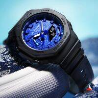 【พร้อมส่ง】นาฬิกาข้อมือคาสิโอ G-shock Paisley Blue GA-2100BP-1A สายเรซิ่น สีดํา สําหรับผู้ชาย