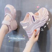 ▥∋ Womens shoes Korean fashion sneakers wedge sports sandals 2022 new female students campus style white shoes