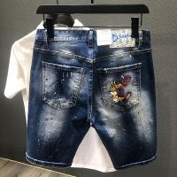 【YD】 Men Ripped Denim Shorts Jeans Hight Male Cotton Stretch Holes Size 38