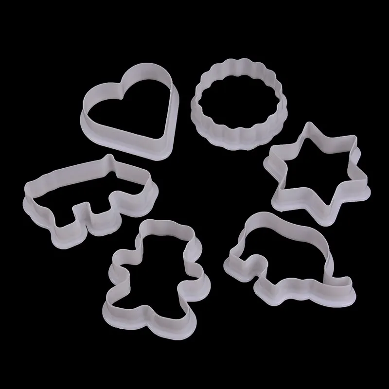 6Pcs/set Kitchen Tool Biscuit Cutters Animal Shaped Plastic Cookie Pastry  Fondant Moulds Biscuit Mold For