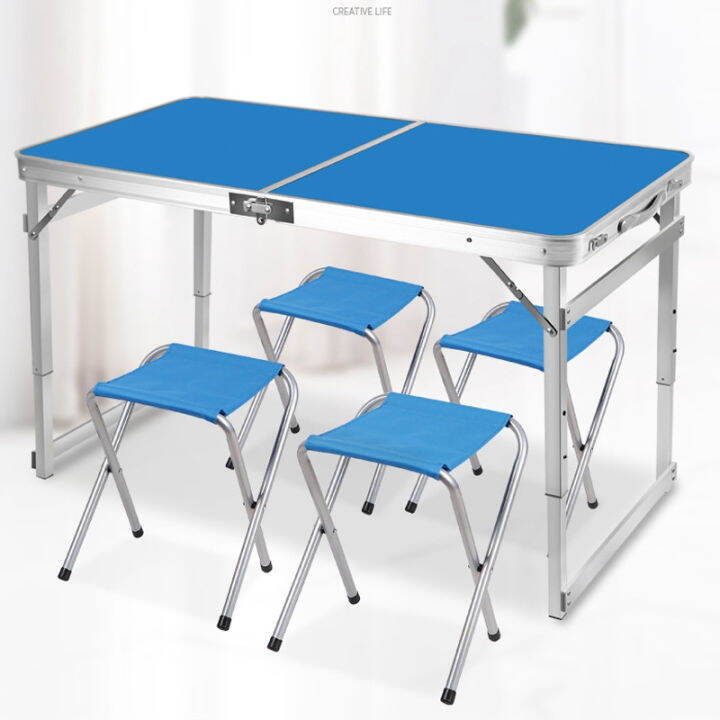 Table Folding Utility Table, FoldinHalf Portable Plastic Picnic Party