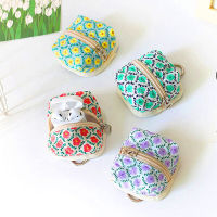 Cute Mini Coin Pouch With Key Holder Stylish Floral Key Storage Wallet Floral Coin Purse Mini Fresh Printing Wallet Pouch Card Holder Key Storage Bag