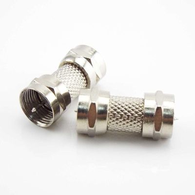 ；【‘； F Type Male Plug Connector Socket To RF Coax TV Aerial Female RF Adapters 2.6*1.1Cm Video Coaxial Converter Silver Zinc Alloy