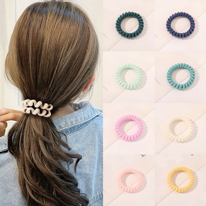 cc-new-wire-elastic-hair-bands-mattes-colored-scrunchies-rubber-ponytail-holder-for-ties-accessories