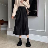 【CW】 Suede Skirt Warm Pleated Skirts Top Brand Womens Loose