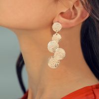 【hot】♤✹  Exaggerated Multi-layer Metal Irregular Round Coin Splice Pendant Earring for Uneven Wafer Ear Jewelry