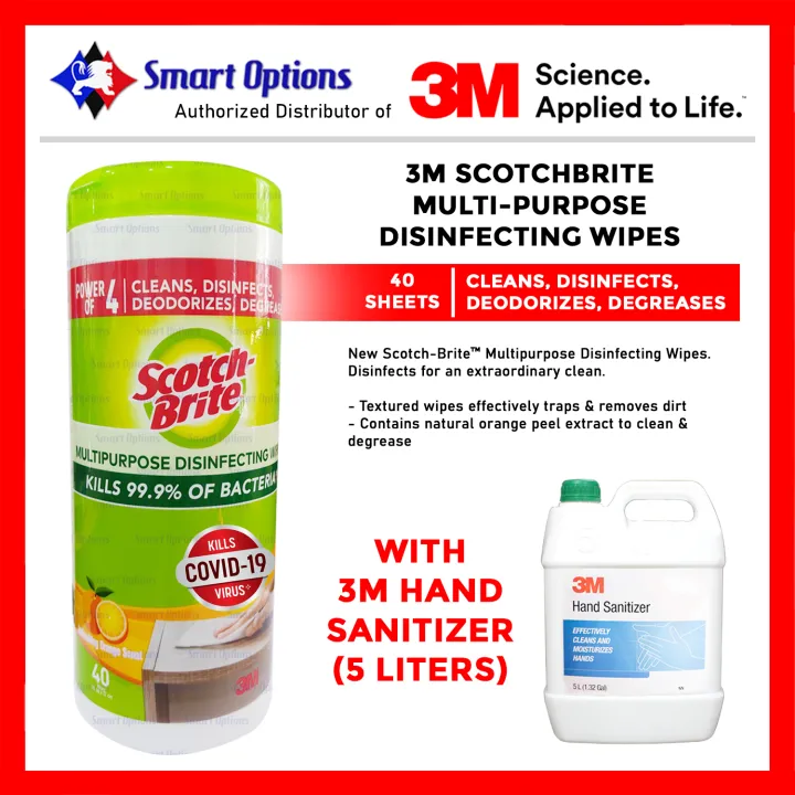 3M ScotchBrite Multipurpose Disinfecting Wipes 40/sheets with 3M Hand