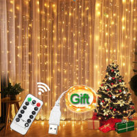 LED String Lights Christmas Decoration Remote Control USB Wedding Garland Curtain 3M Lamp Holiday For Bedroom Bulb Outdoor Fairy