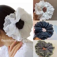 Fashion Lace Scrunchies French Romantic Elastic Hair Bands Girls Solid Ponytail Holder Headwear Hair Rope Women Hair Accessories