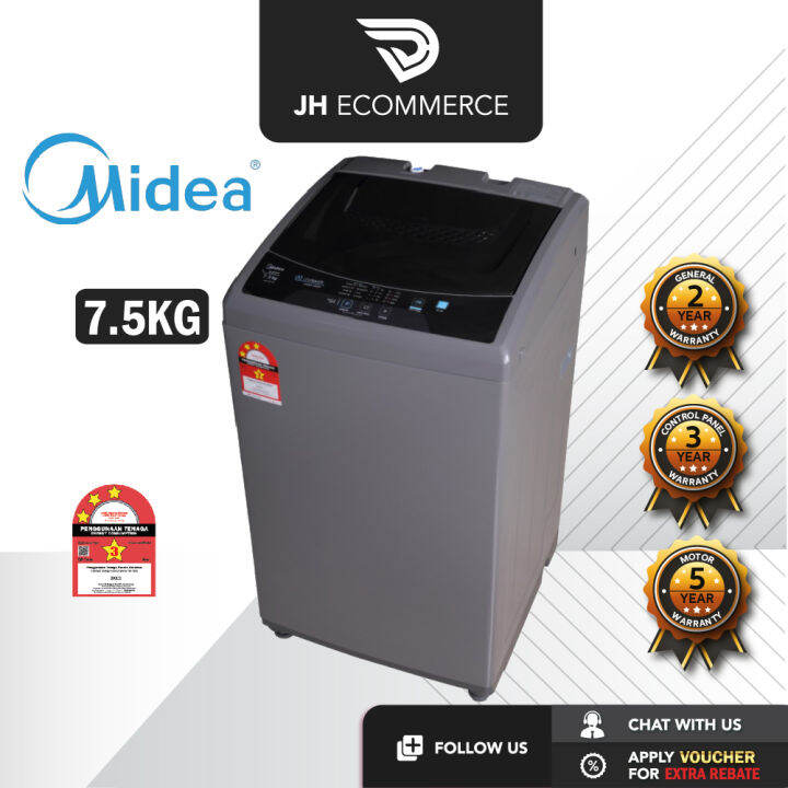 Midea 7.5KG Top Load NonInverter Fully Auto Washing Machine MFWEC750