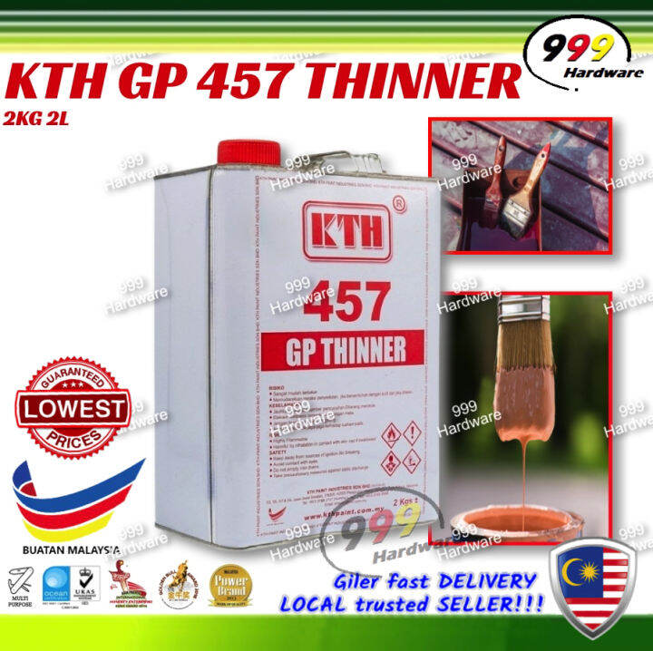 999 KTH ORIGINAL GP 457 THINNER 2KG / 1 GALLON 2L THINNER / PAINT METAL