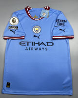 เสื้อบอล แฟนบอล แมนซิตี้ เหย้า 2022-23 Man City Home 2022 พร้อมอาร์ม พรีเมียร์ แชมป์ ครบชุด