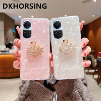 DKHORSING เคสลายเปลือกหอยหรูหราใหม่สำหรับ OPPO Reno 10 / Reno10 Pro / Reno10 Pro + เคสโทรศัพท์นิ่มรูปหงส์ประดับเพชร Oppo Reno 10 5G 2023ใสฝาหลัง Reno 10Pro Plus