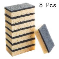 8PCS Multi-purpose Scouring Pads Non-Scratch Cleaning Dishes Utensils Non-Stick Cookware Sponge Use for Kitchen Bathroom tools