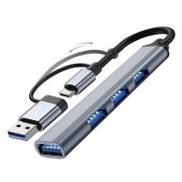 4 Ports 2 in 1 Type C/ USB3.0 to USB 2.0/USB 3.0 HUB Docking Adapter 5Gbps High Speed USB Splitter Expander