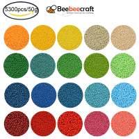 Beebeecraft 5300 pcs/50g 11/0 เกรด A สีเบเกอรี่ลูกปัดแก้วกลมสีฟ้า 2.3x1.5 มม., รู: 1 มม. ประมาณ 5300 pcs/50g