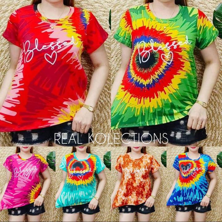 PLUS SIZE BLESSED TIE DYE BLOUSE FOR WOMEN | Lazada PH