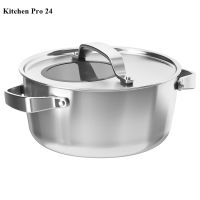 หม้อ พร้อมฝาสแตนเลส 4 ลิตร Pot with lid stainless steel grey 4 l