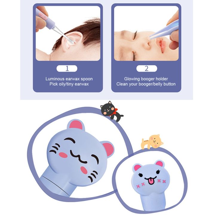 cartoon-cat-luminous-earpick-led-light-ear-cleaning-spoon-baby-earwax-removing-safe-tool-kids-nursing-care-new-dropship