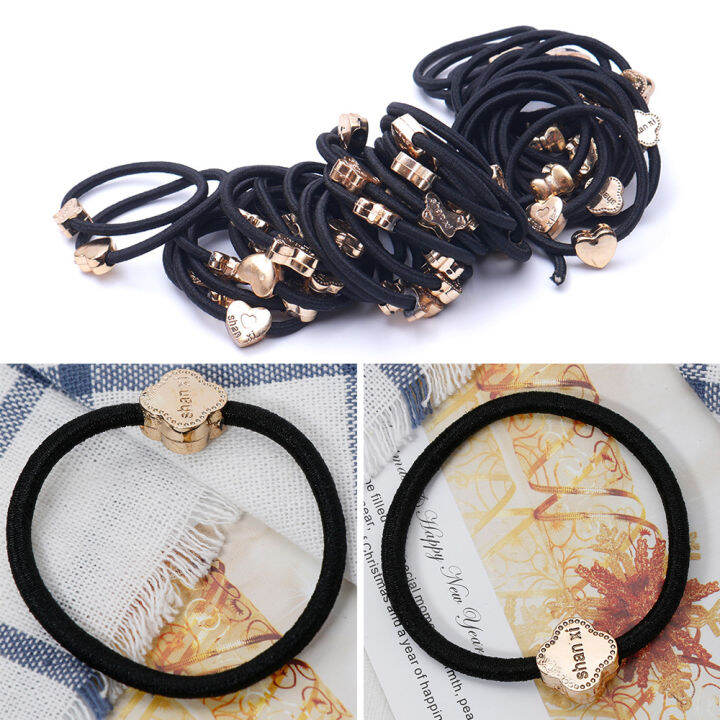 30pcs-rubber-black-fashion-ponytail-holder-hair-rope-hairband-band