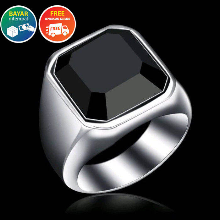 Super Cool Men ring Black Onyx originalSuper ekslusif Lazada PH