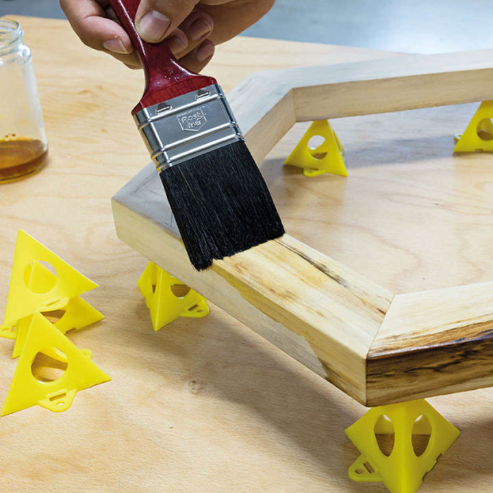 10ชิ้นสีขนาดเล็กยืนเครื่องมือสามเหลี่ยมขารองโต๊ะพลาสติกฟุตสำหรับงานไม้อุปกรณ์การทำงานไม้ช่างไม้