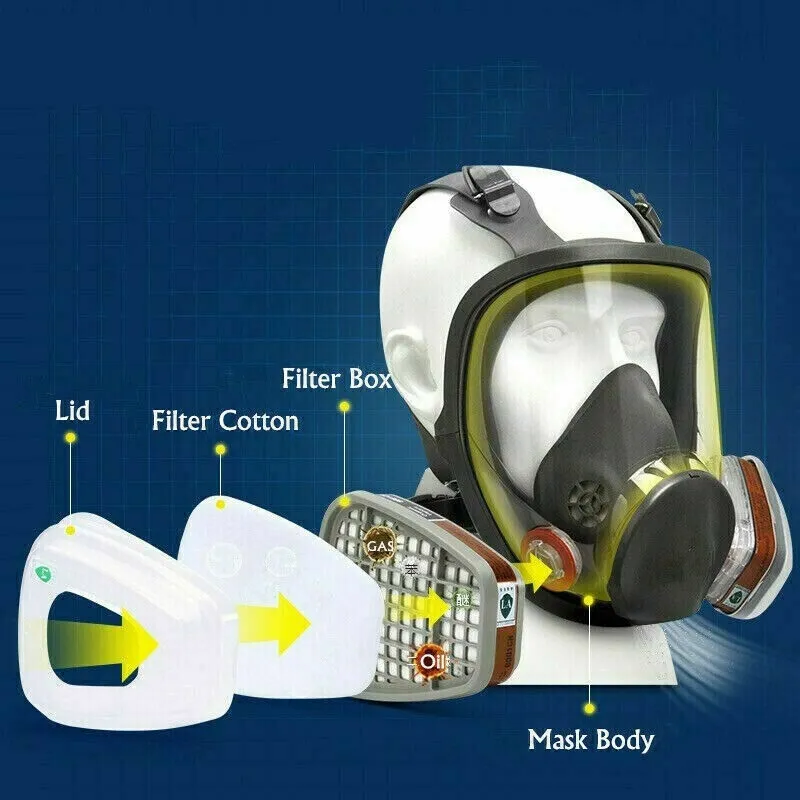 Promo 💥 7 in 1💥 Full Face Gas Mask Respirator For 3M 6800 Facepiece Painting Spraying Kerja Kebun Racun pembajaan Pertanian | Lazada