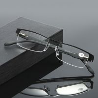 Portable Metal Frame Men Reading Glasses Vintage Business Hyperopia Eyewear Male Anti-Blue Light Reading EyeGlasses 1.0 4.0