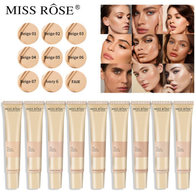 MISS ROSE ความชุ่มชื้นธรรมชาติคอนซีลเลอร์สีอ่อนรองพื้นทนทานเครื่องสำอางกันน้ำกันเหงื่อครีมรองพื้นแต่งหน้าหน้า