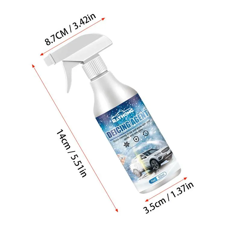 Windshield Spray De-Icer 60ml Vehicle Mirror Frost Remover Car Accessories  For Instantly Melting Ice On
