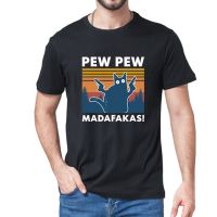 Pew Pew Madafakas T Shirt Novelty Funny Cat Vintage Crew Neck Mens Cotton Tshirt Humor Gift Teedrop Ship Gildan